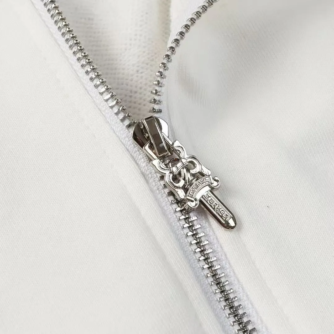 P240 Cross-border model, please do not place an order if you are pursuing quality - Chrome Hearts/Chrome Hearts 23ss cross ✝️ Sanskrit printed zipper sweatshirt cardigan jacket - High weight, high density and high quality. The wool is soft, delicate and skin-friendly. Soft and silky to the touch. Warmth and skin-friendly. - Custom-woven and dyed with no color difference. No matter the fabric or workmanship details, it beats the ordinary version on the market. - Hardware zipper accessories are all customized and full of details - Color: black White -Size: S M L XL